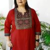 Plus Size Maroon Ajrakh Tunics