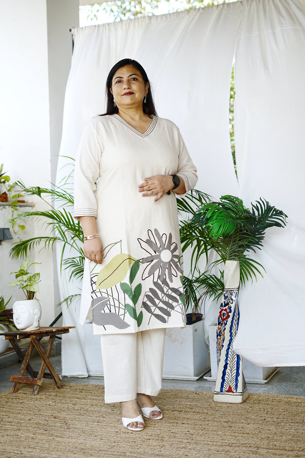 Plus Size Off White Coord Set