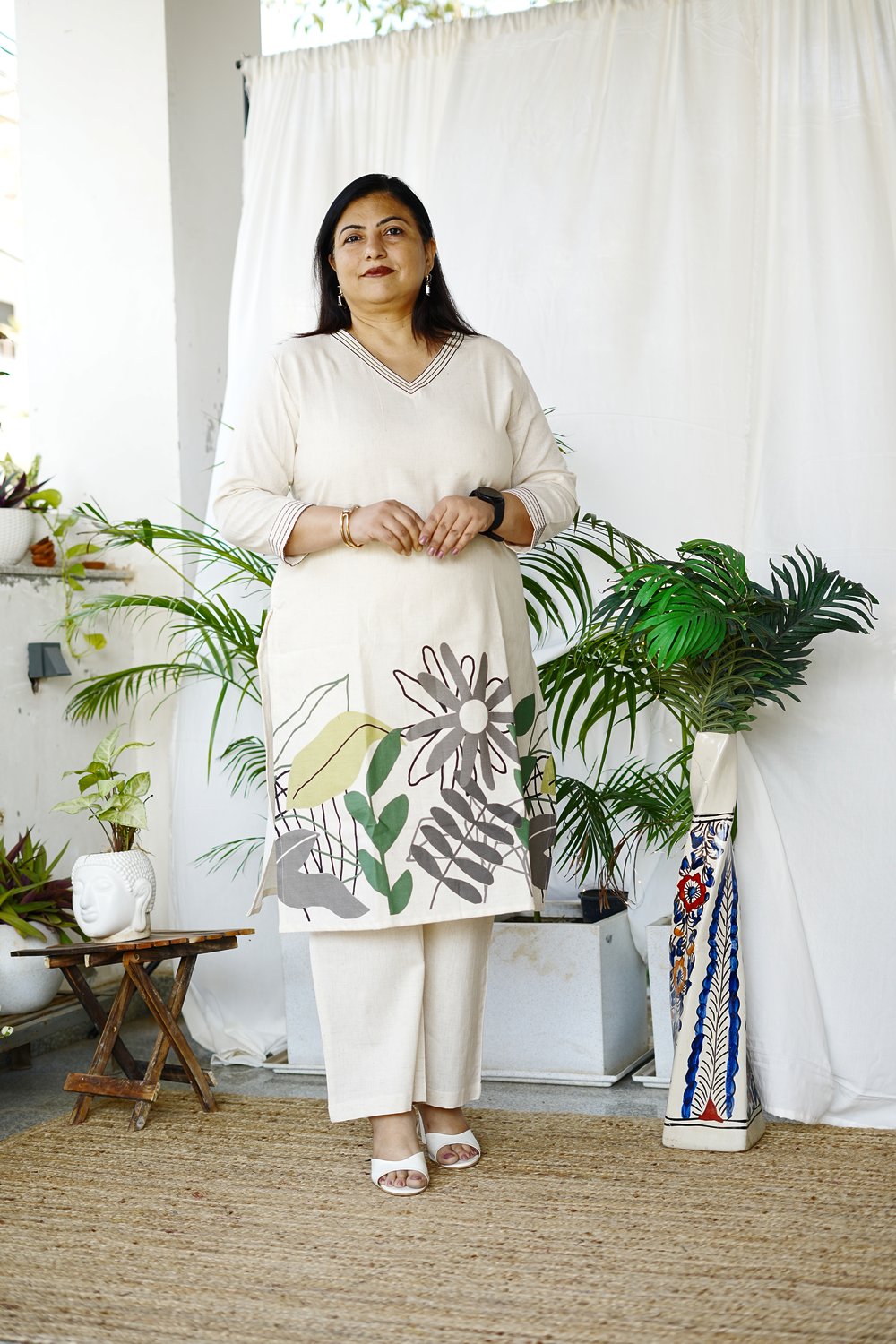 Plus Size Off White Coord Set