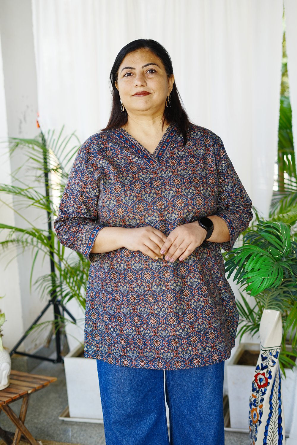 Plus Size Multi Color Ajrakh Tunics