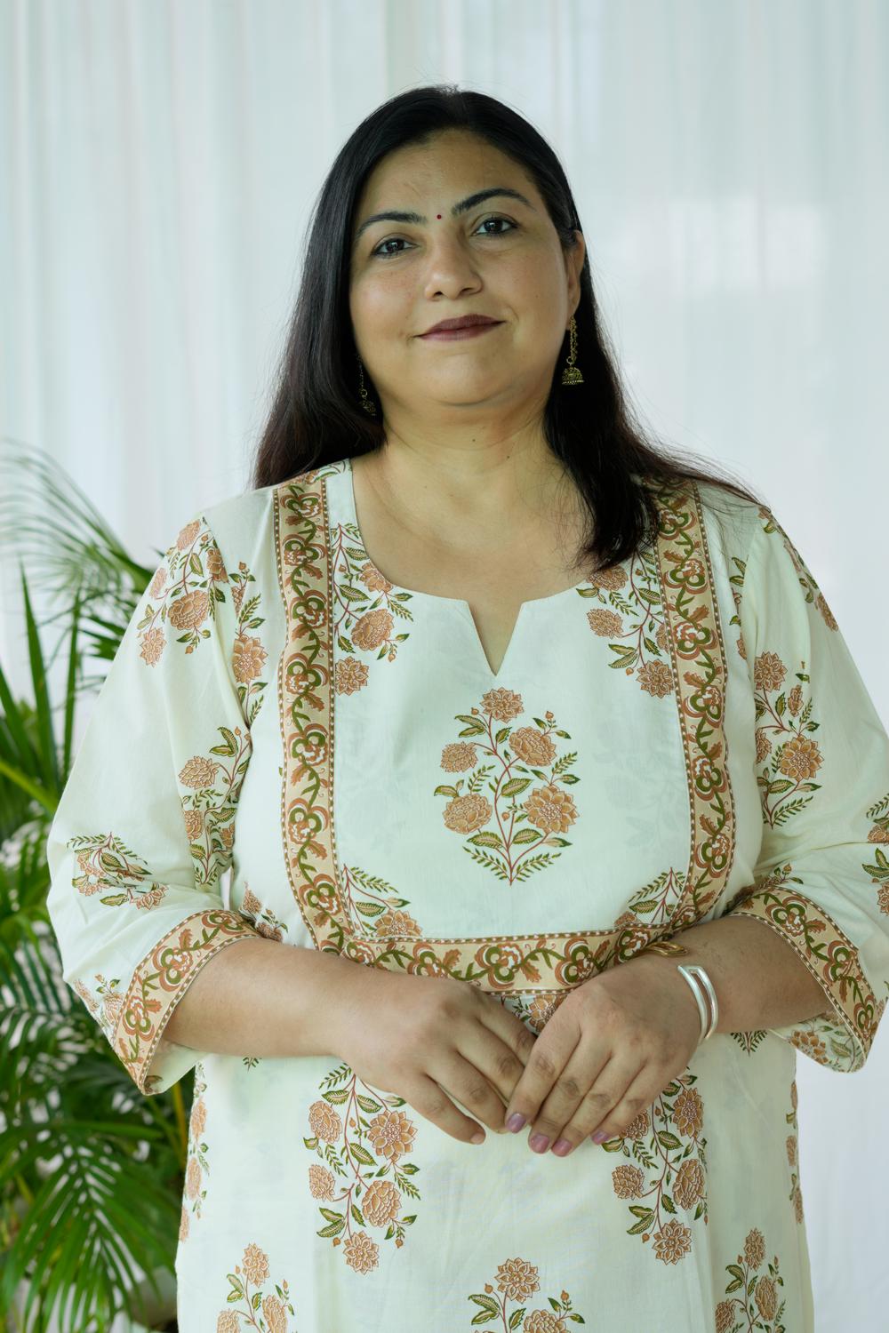 Beige Jaipuri Butta 3Pcs Set