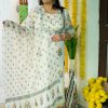 Block Printed Chanderi Off White Dupatta Set