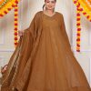 Zahra Brown Sundari Silk Anarkali Dress