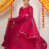 Rani Pink Sundari Silk Anarkali Dress